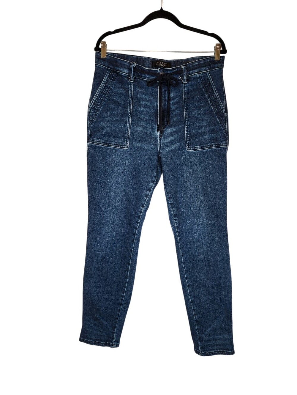 Judy Blue Jogger Jeans with Waist Tie Blue Size 13/31